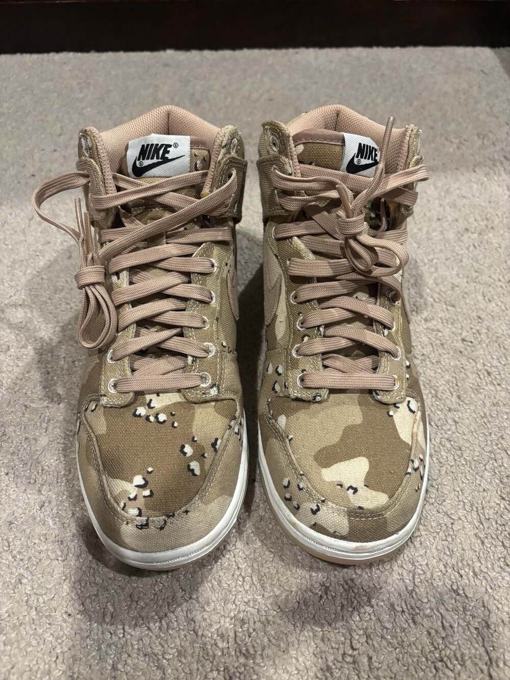 Nike Dunk High Desert Camo DX2314-200 Size 7 Canvas High Top Sneakers